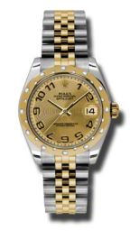 Rolex Datejust Champagne Dial Automatic Stainless Steel and 18kt Yellow Gold Ladies Watch 178343CCAJ