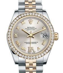 Rolex Datejust Lady 31 Silver Dial 18 Carat Yellow Gold and Stainless Steel Automatic Ladies Watch 178383SRDJ