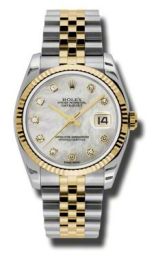 Rolex Datejust Mother of Pearl Dial Automatic Stainless Steel and 18kt Yellow Gold Men's Watch 116233MDJ