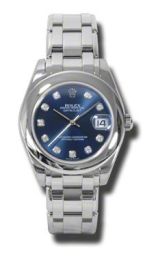 Rolex Masterpiece Blue Automatic 18kt White Gold Ladies Watch 81209BLDPM