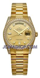 Rolex Day Date Champagne Diamond President Bracelet 18k Yellow Gold Men's Watch 118388CDP