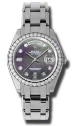 Rolex Day Date Masterpiece Dark Mother Of Pearl Automatic Platinum Pearl Master Ladies Watch 18946BKMDPM