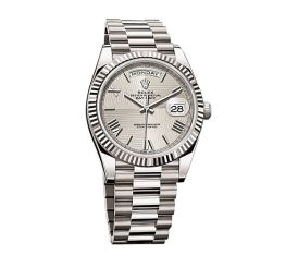 Rolex Day-Date 40 Silver Quadrant Dial 18K White Gold Automatic Men's Watch 228239SQRSP
