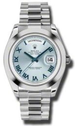 Rolex Day-Date II Blue Dial Platinum Case Automatic Men's Watch 218206IBLRP