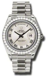 Rolex Day-Date II Ivory Concentric Dial Automatic 18kt White Gold Men's Watch 218349IVCRP