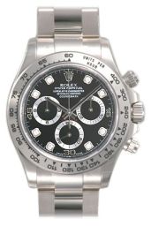 Rolex Daytona Black Diamond Oyster Bracelet 18k White Gold Men's Watch 116509BKDO