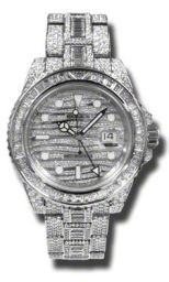 Rolex GMT Master II Diamond Automatic 18kt White Gold Set With Diamonds Men's Watch 116769TBR