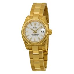 Rolex Lady Datejust Automatic White Dial 18k Yellow Gold Watch 179178WSO