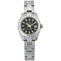 Rolex Datejust Black Index Dial Oyster Bracelet Ladies Watch 179160BKSO