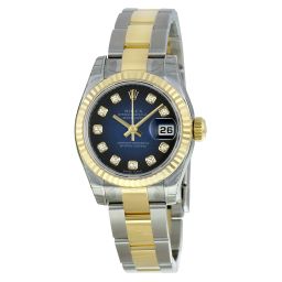 Rolex Lady Datejust Blue Vignette Dial Automatic Stainless Steel and 18kt Yellow Gold Ladies Watch 179173BLVDO