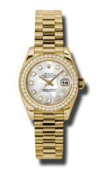 Rolex Datejust Mother of Pearl Dial Automatic Yellow Gold Ladies Watch 179138MDP