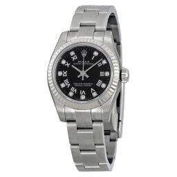 Rolex Lady Oyster Perpetual Black Dial Fluted Bezel Ladies Watch 176234BKRDO
