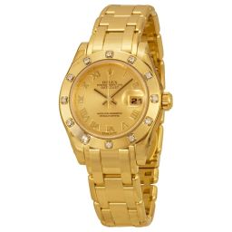 Rolex Datejust Pearlmaster Champagne Dial 18kt Yellow Gold Ladies Watch 80318CRPM
