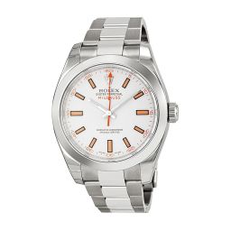 Rolex Milgauss White Index Dial Domed Bezel Oyster Bracelet Men's Watch 116400WSO