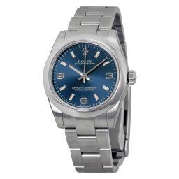 Rolex No Date Blue Arabic Dial Oyster Bracelet Domed Bezel Ladies Watch 177200BLASO