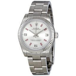Rolex No Date Silver Dial 18kt White Gold Bezel Watch 177234SAPSO