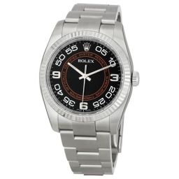 Rolex Oyster Perpetual 36 mm Black and Orange Concentric Dial Stainless Steel Men's Watch 116034BKOCAO