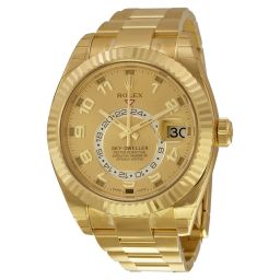 Rolex Sky Dweller Champagne Dial GMT 18k Yellow Gold Men's Watch 326938CAO