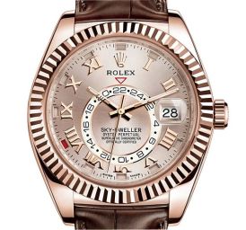 Rolex Sky-Dweller Sundust Dial 18K Everose Gold Automatic Men's Watch 326135SNRL
