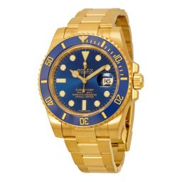Rolex Submariner Blue Dial 18kt Yellow Gold Oyster Bracelet Men's Watch 116618BLSO