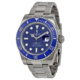 Rolex Submariner Blue Index Dial Oyster Bracelet 18kt White Gold Men's Watch 116619BLSO