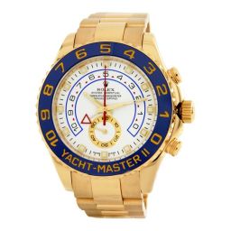 Rolex Yachtmaster II White Arabic Dial Oyster Bracelet 18k Yellow Gold Men's Watch 116688WAO