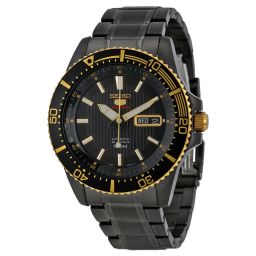Seiko 5 Black Dial Black Ion-plated Men's Watch SRP558