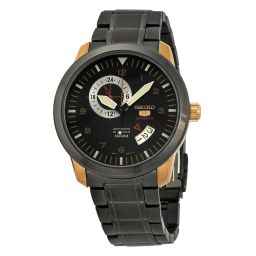 Seiko 5 Black Dial Black IP Stainless Steel Automatic Men's Watch SSA212