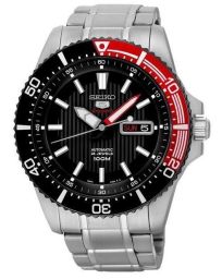 Seiko 5 Black Dial Stainless Steel Automatic Men's Watch SRP557
