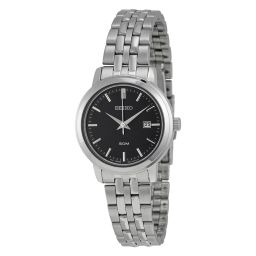 Seiko Black Dial Stainless Steel Ladies Watch SUR829
