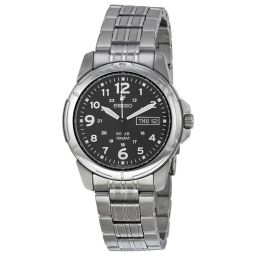 Seiko Black Solar Power Dial GMT Men's Watch SNE095