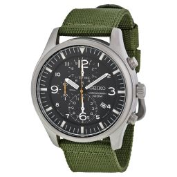 Seiko Chronograph Green Dial Green Nylon Strap Men's Watch SNDA27