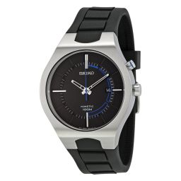 Seiko Kinetic Black Dial Black Silicone Men's Watch SKA651