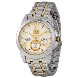 Seiko Kinetic Ivory Dial Two-Toned Stainless Steel Mnes Watch SNP066