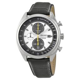 Seiko Neo Sport Chronograph Black and White Dial Black Leather Men's Watch SNDF93P1