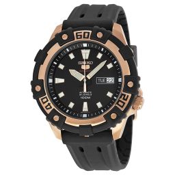 Seiko Series 5 Automatic Black Rubber Men's Watch SRP480