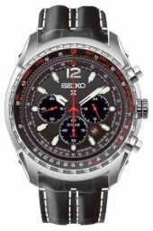 Seiko Solar Black Dial Chronograph Men's Watch SSC261P2