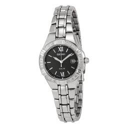 Seiko Solar Black Dial Stainless Steel Ladies Watch SUT067
