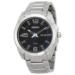 Seiko Solar Black Dial Stainless Steel Men's Watch SNE277P2