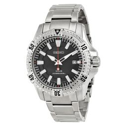 Seiko Solar Black Dial Stainless Steel Men's Watch SNE293
