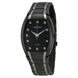 Seiko Solar Black Dial Two-tone Men's Watch SNE335
