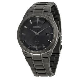 Seiko Solar Black Sunray Dial Black Ion-plated Men's Watch SNE325