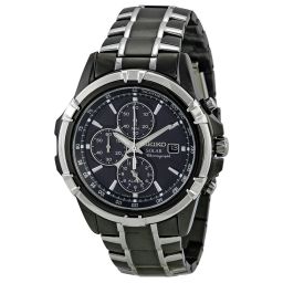 Seiko Solar Chronograph Black Dial Men's Watch SSC143