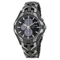 Seiko Solar Chronograph Black Dial Stainless Steel Men's Watch SSC139