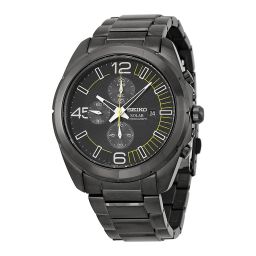 Seiko Solar Chronograph Black Dial Stainless Steel Men's Watch SSC217