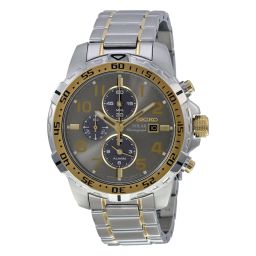 Seiko Solar Chronograph Grey Dial Stainless Steel Men's Watch SSC304
