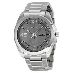 Seiko Solar Grey Dial Stainless Steel Men's Watch SNE273
