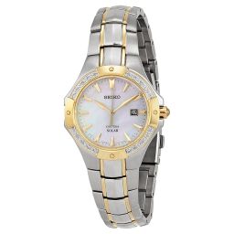 Seiko Solar Mother of Pearl Two-tone Ladies Watch SUT124