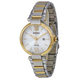 Seiko Solar Silver Dial Two-tone Ladies Watch SUT154