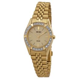 Seiko Solar Swarovski Crystal Gold-tone Ladies Watch SUP096